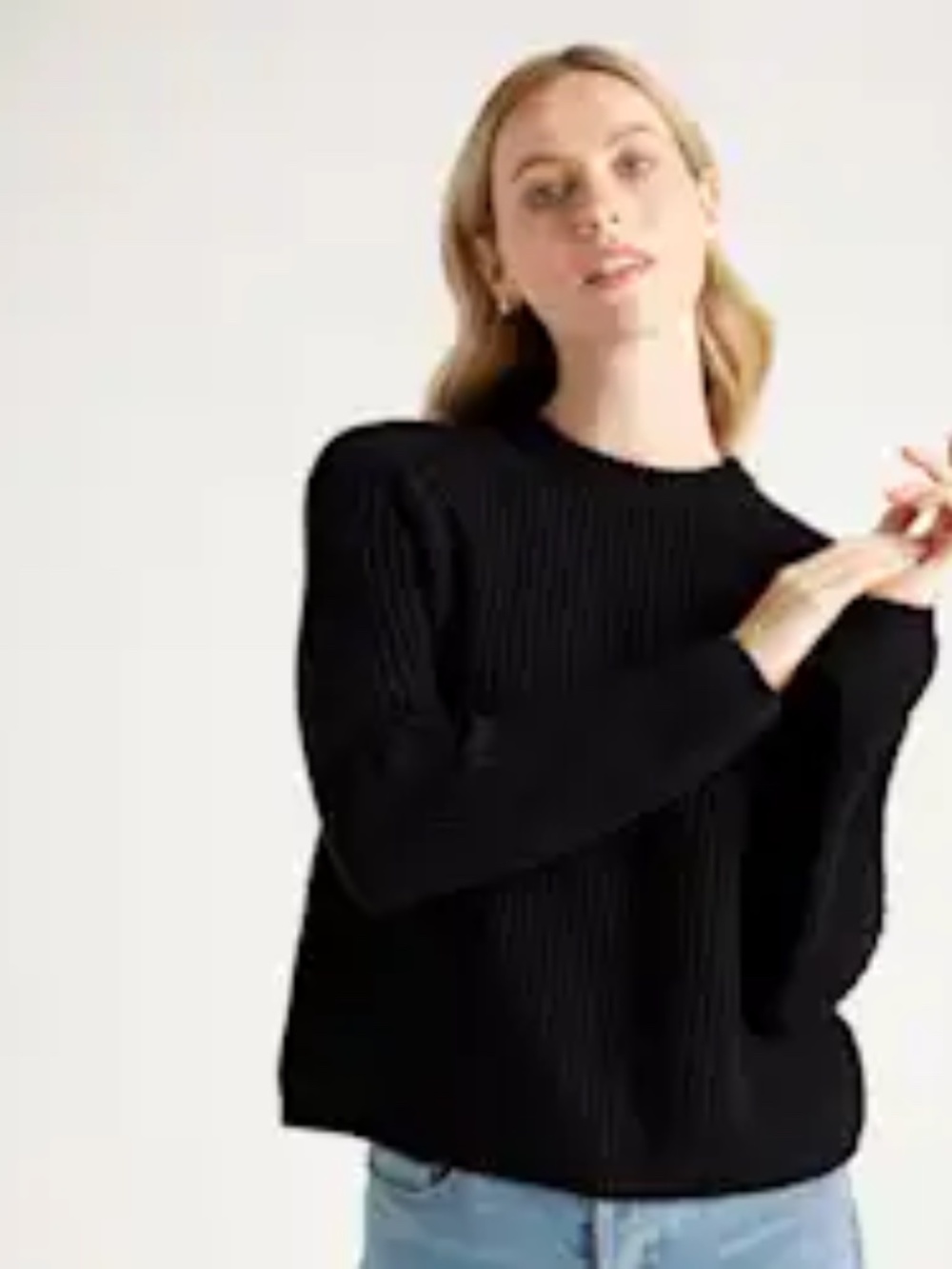 Quince Black Small 100% Cotton Black Fisherman Sweater